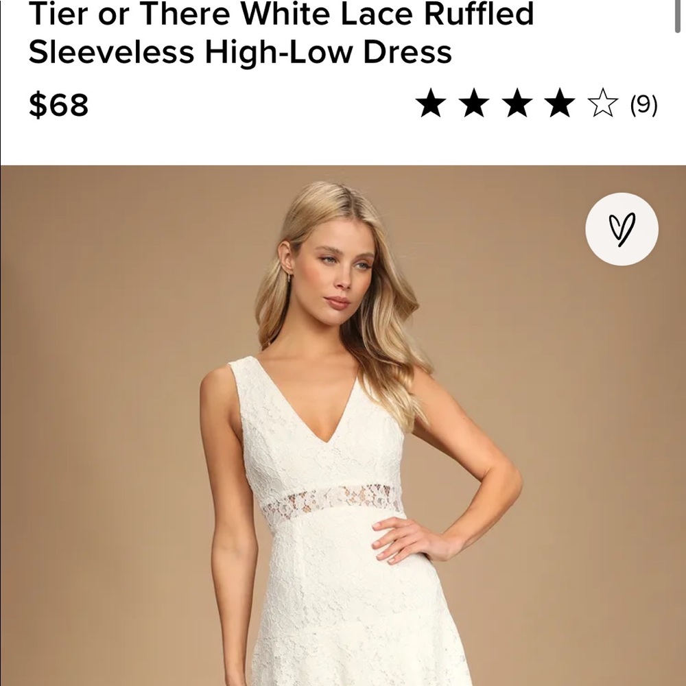 Lulus white lace tiered high low dress